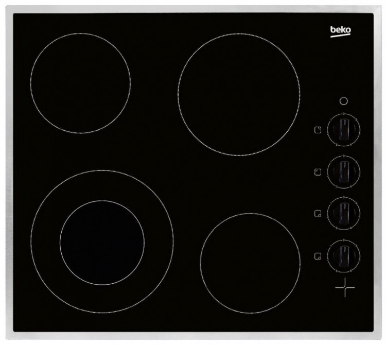 Beko Электрическая варочная панель HIC 64101 X, цвет панели черный, цвет рамки серебристый