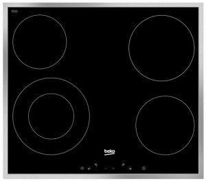 Beko Электрическая варочная панель HIC 64402 X, цвет панели черный, цвет рамки серебристый