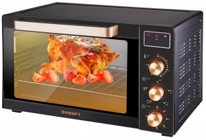 Мини-печь KRAFT KF-MO 3506 KGLB черный/золото с дисплеем